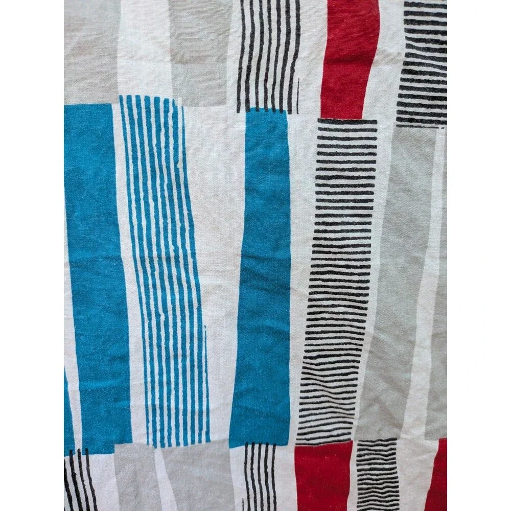 IKEA DUVET Cover + Pillow Case Red Teal Tan Geometric LAPPLJUNG RAND Full Queen